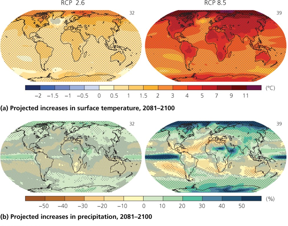 Projected changes in June-August precipitation, 2081-2100