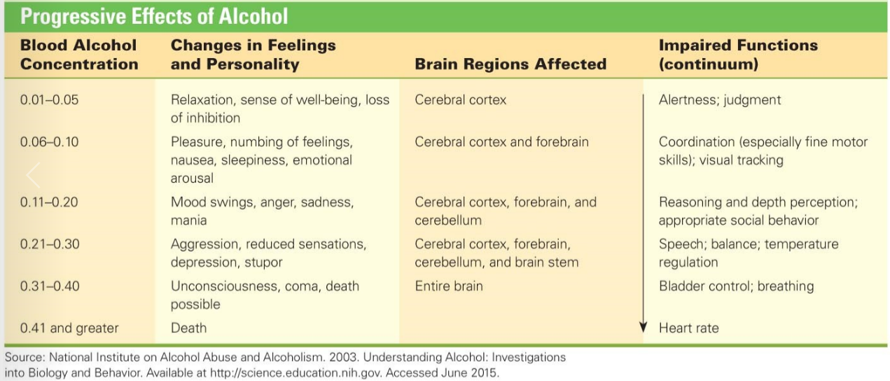 Progressive Effects of Alcohol