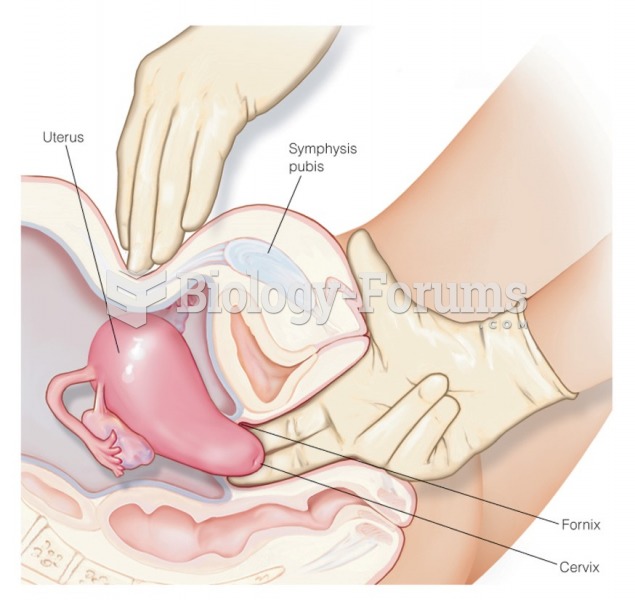 Bimanual palpation of the uterus