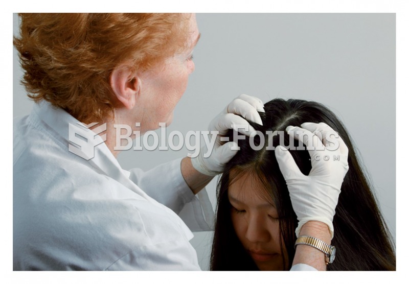 Inspecting the hair and scalp