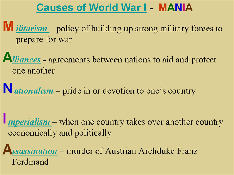 Cause of world war I