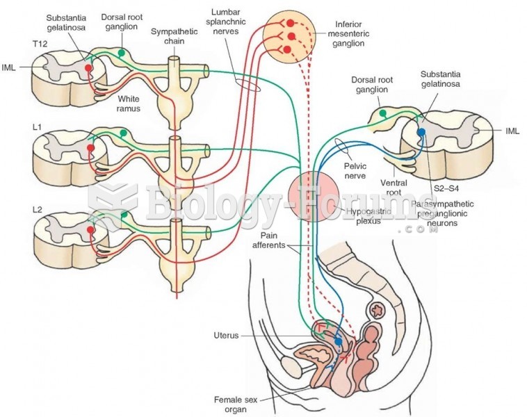 Autonomic innervation of the female reproductive system