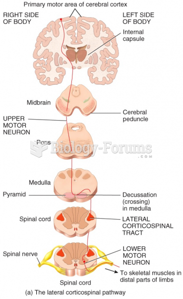 The lateral corticospinal pathway 