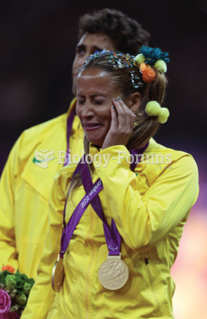 An athlete facial expression after winning a gold medal