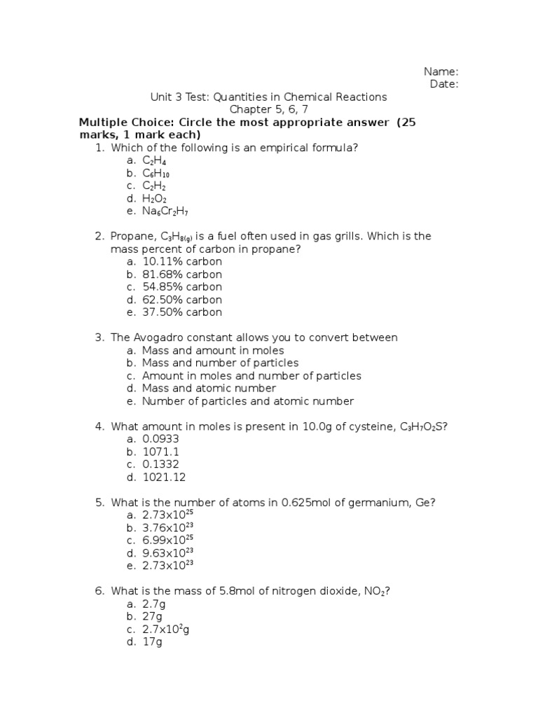 Grade 11 Chemistry