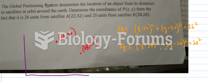 The Global Positioning System determines the location of an object from its distances to ...