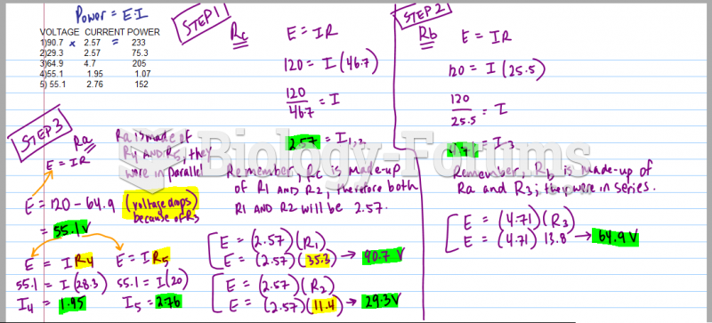 Find the voltage, current and power for each resistor in the circuit below