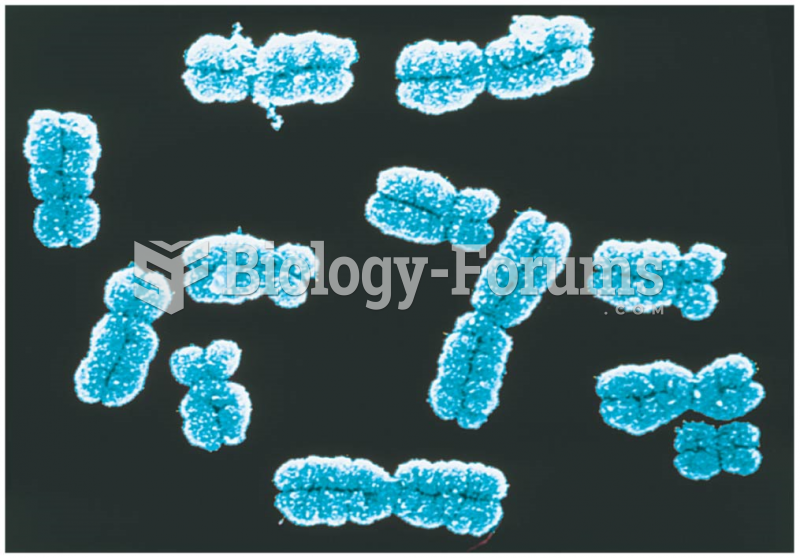 A colorized image of human chromosomes