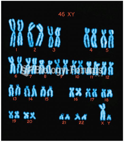 A colorized image of the human male chromosome set