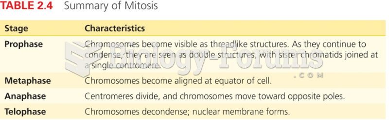 Summary of Mitosis  Stage