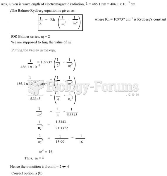 According to the Balmer-Rydberg equation, electromagnetic radiation with wavelength λ = 486.1 ...