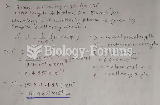 A photon whose wavelength is = 5.0  10-11 m is scattered straight backward. What is the ...