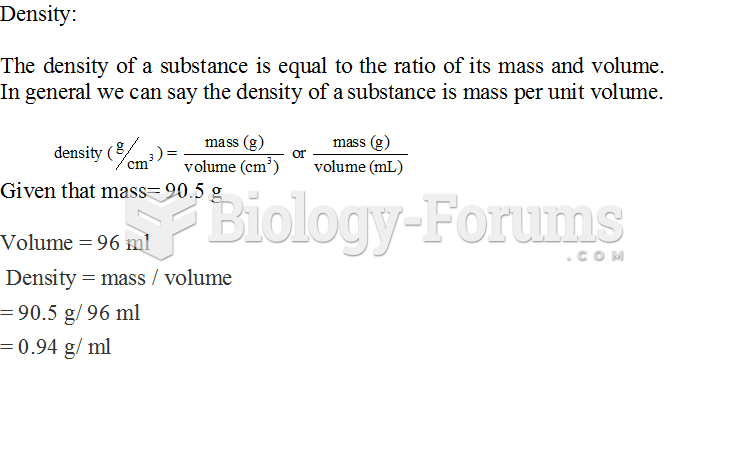 What is the density of 96 mL of a liquid that has a mass of 90.5 g?