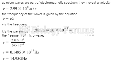 What is the frequency of 20-mm microwaves? (c = 3.0 × 108 m/s) A) 100 MHzB) 400 MHzC) 15 GHzD) ...