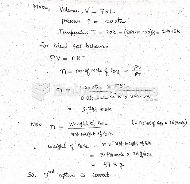 A 75.0 L steel tank at 20.0°C contains acetylene gas, C2H2, at a pressure of 1.20 atm. ...