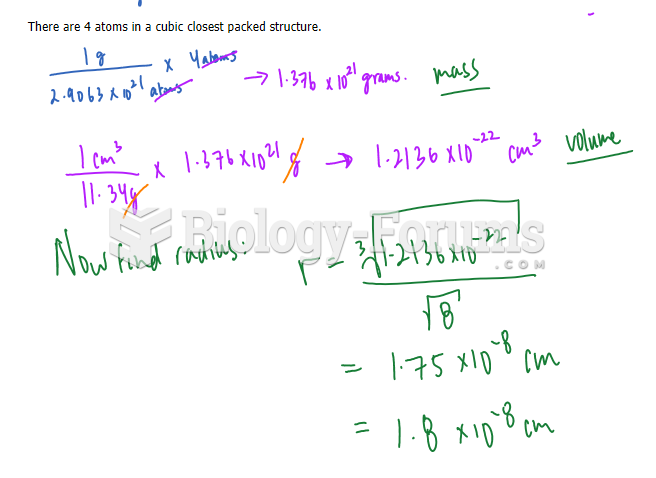 The density of Pb(s) is 11.34 g/cm3. Pb(s) exists in the cubic-closest packed structure