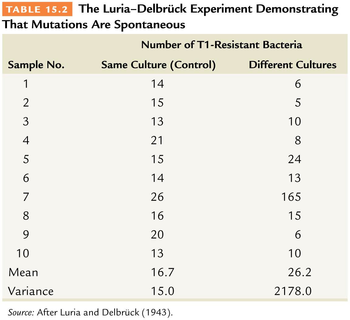 he Luria-Delbriick Experiment Demonstrating Are Spontaneous