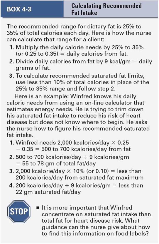 Calculating Recommended Fat Intake