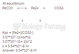 What is the molar solubility, (S), of FeCO3 if the ksp = 3.07*10^-11  for this substance?