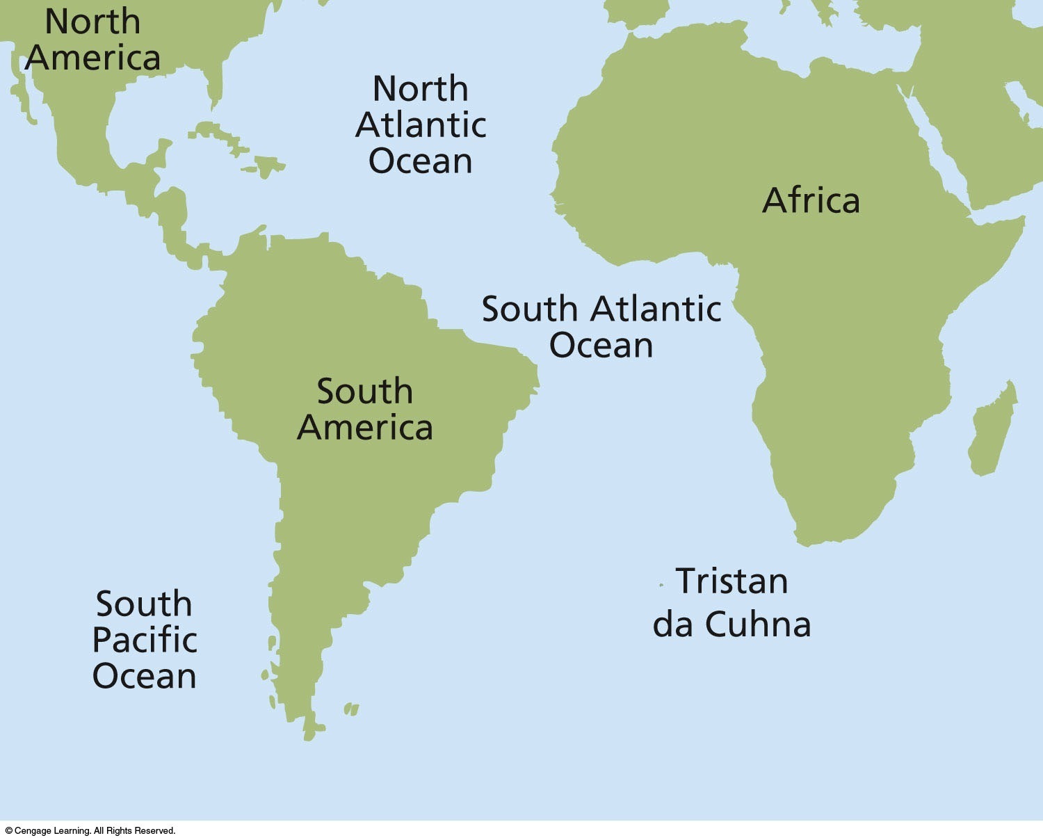 Location of the island of Tristan da Cuhna, first discovered by a Portuguese admiral in 1506.