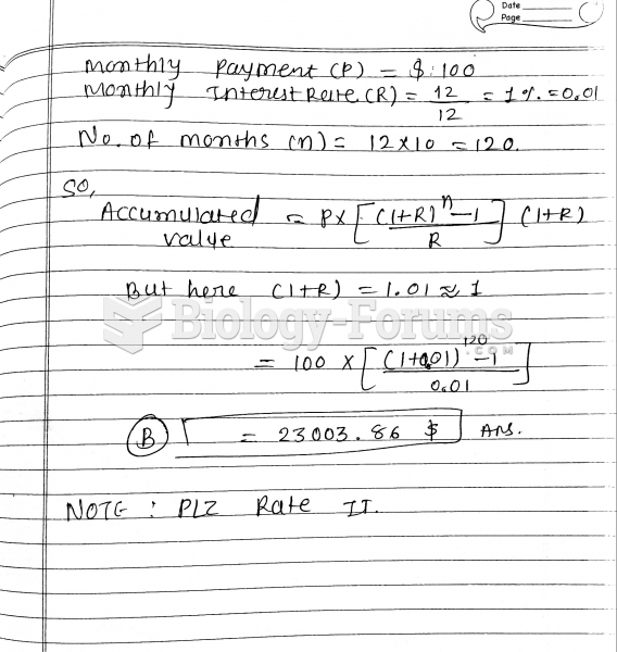 Calculate the accumulated value of monthly payments of $100.00 made at the end of each month ...