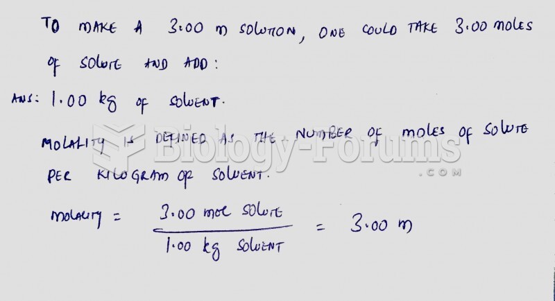 To make a 3.00 m solution, one could take 3.00 moles of solute and add