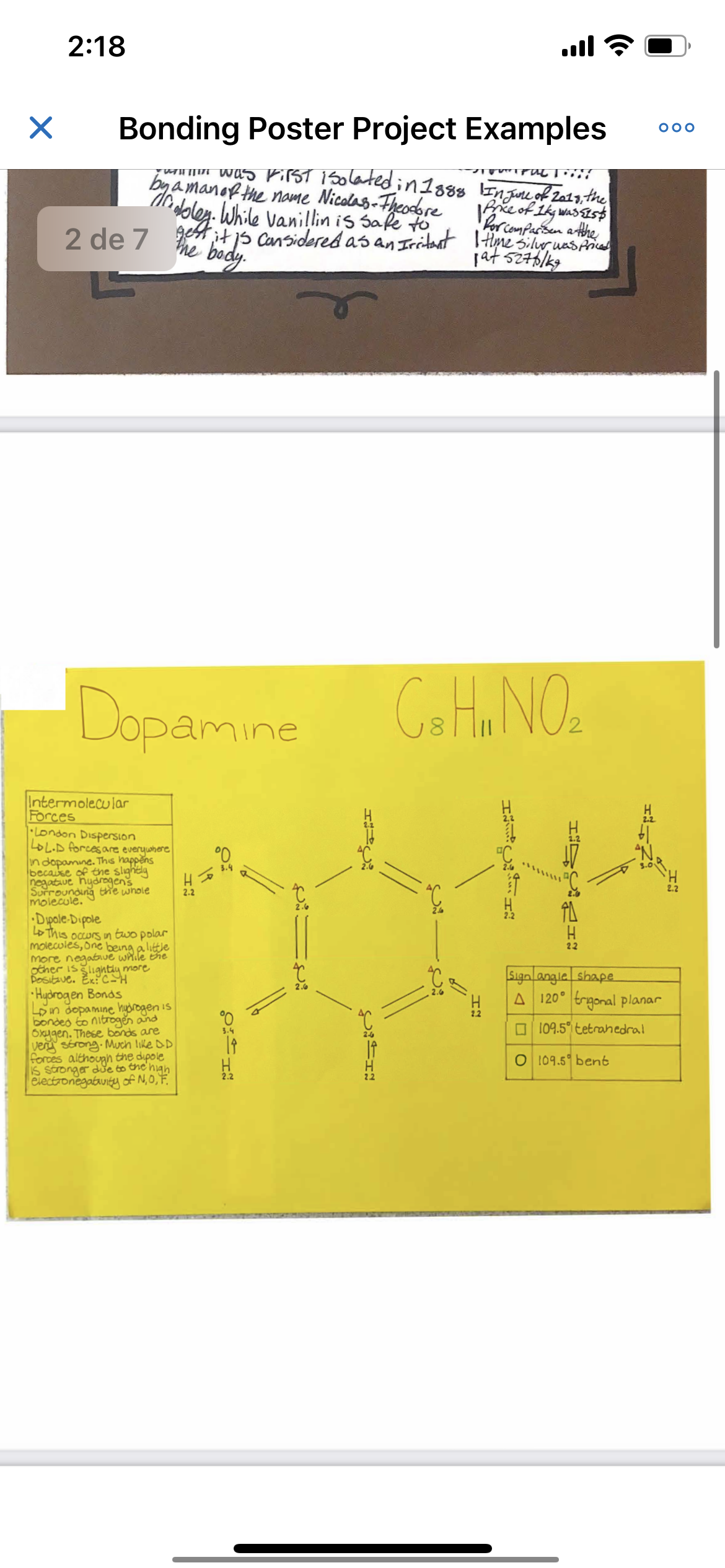 Chemistry bonding project (dopamine)