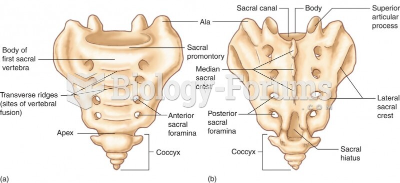 The Sacrum and Coccyx: (a) Anterior View (b) Posterior View