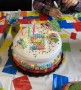 Lego building blocks birthday cake