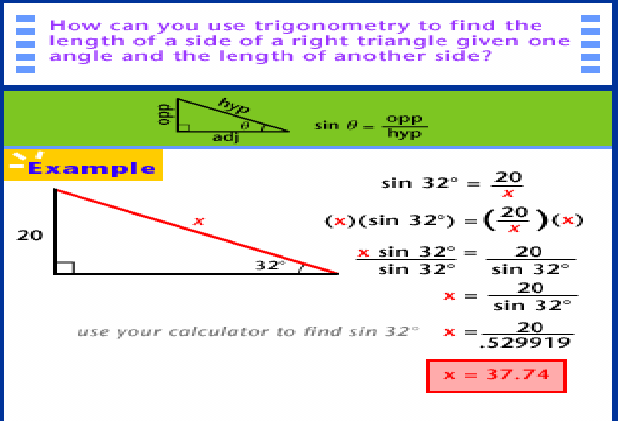 Finding an unknown side of a triangle