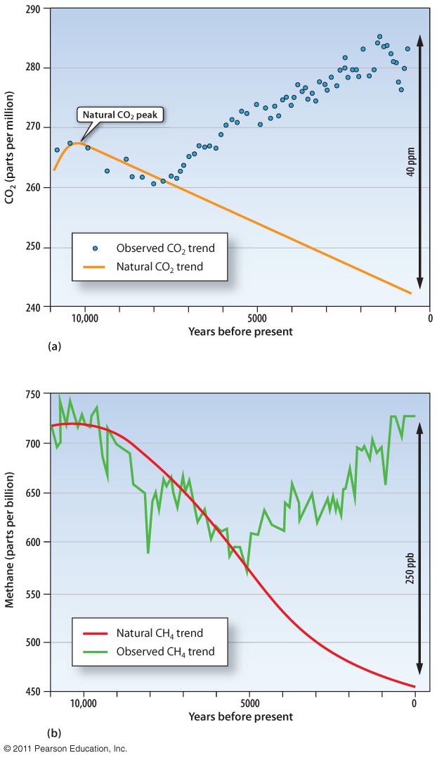 The Last 10,000 Years of Greenhouse Gas Concentrations