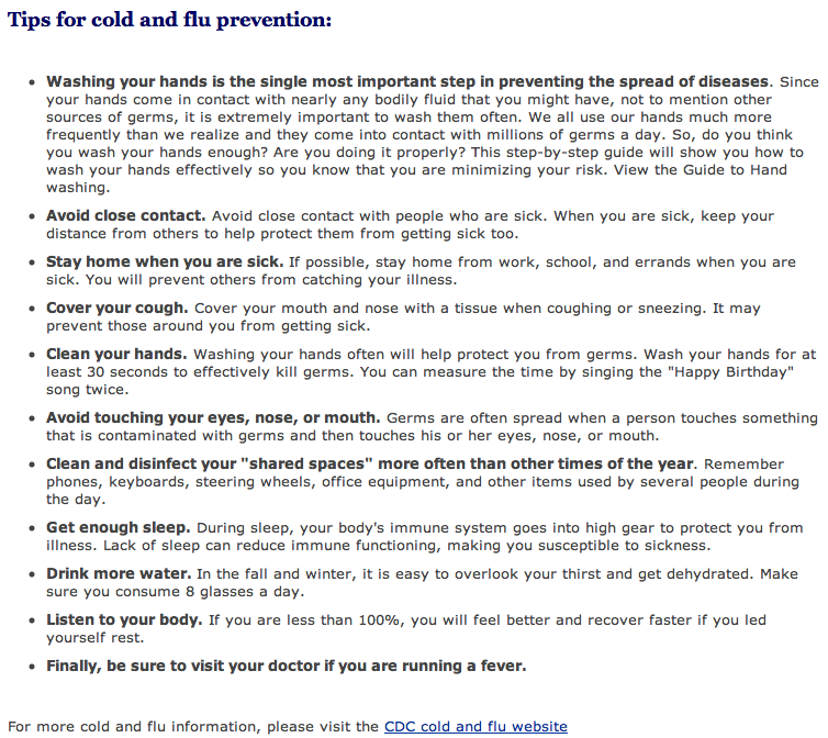 Tips for Cold and Flu Prevention