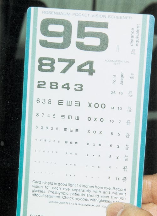 Near Vision Testing with the Rosenbaum Pocket Vision Screener