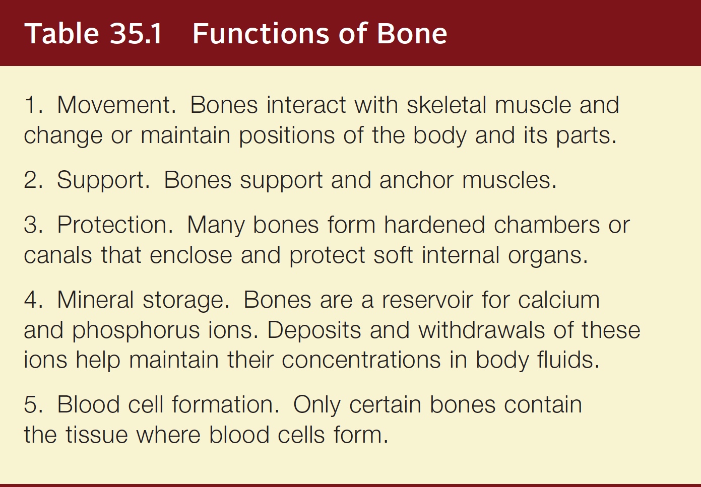 Function of Bone