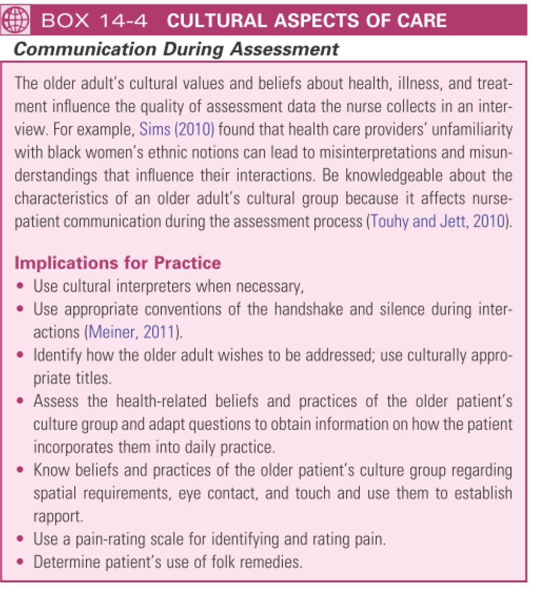 Communication during assessment