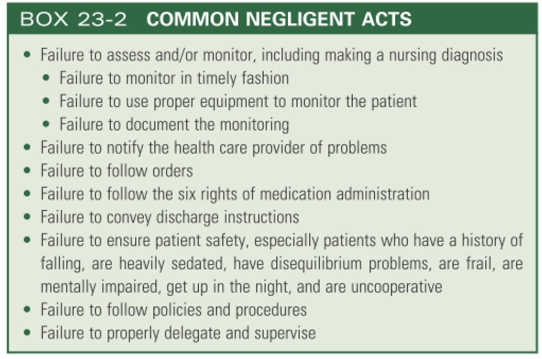 Common negligent acts