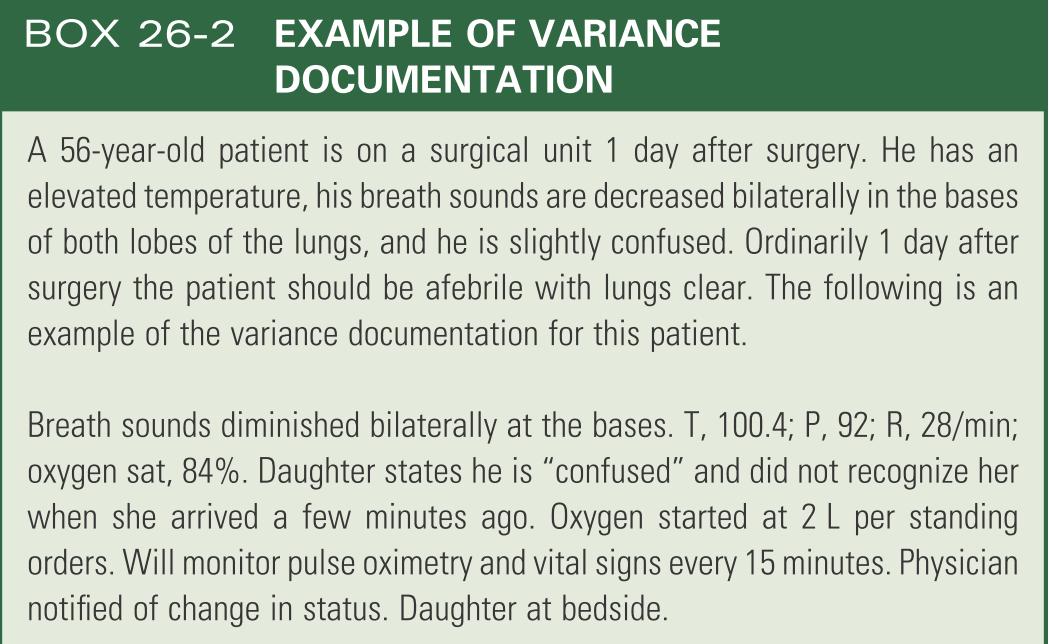 Example of variance documentation