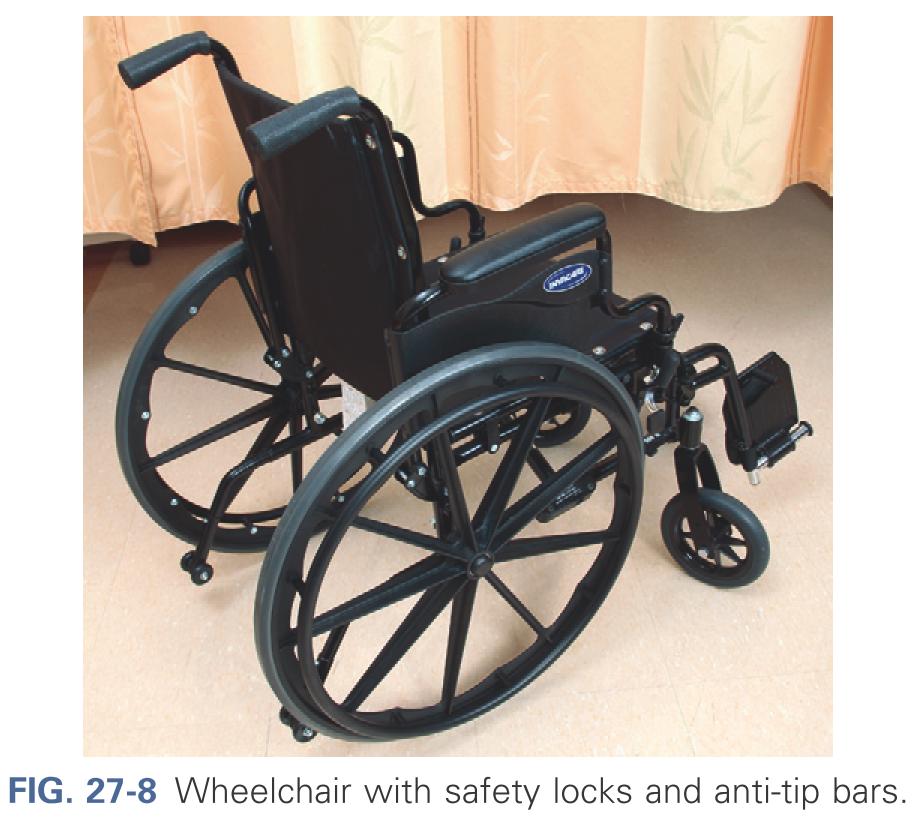 Wheelchair with safety locks