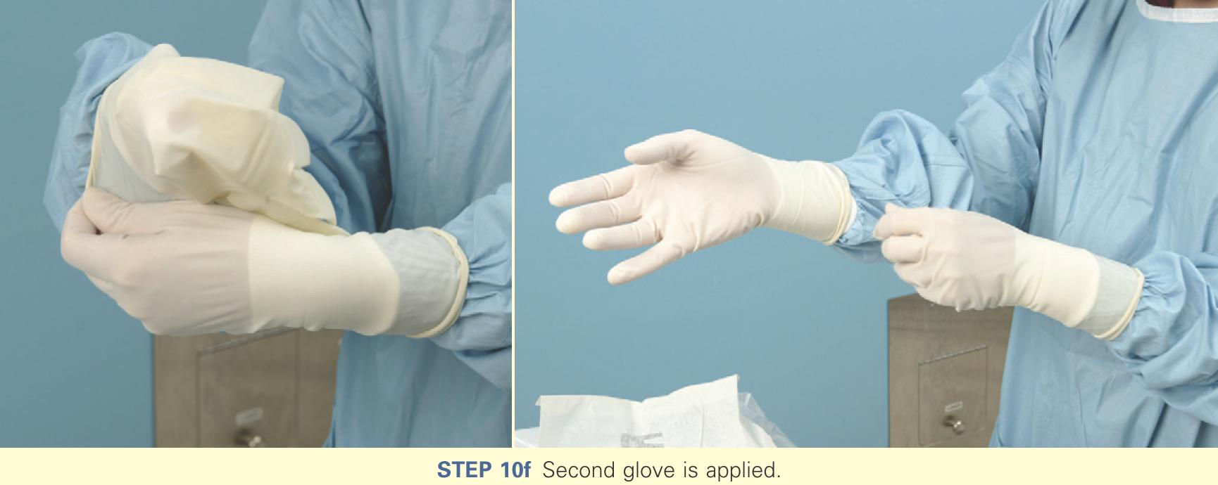 APPLYING A STERILE GOWN AND PERFORMING CLOSED GLOVING 5