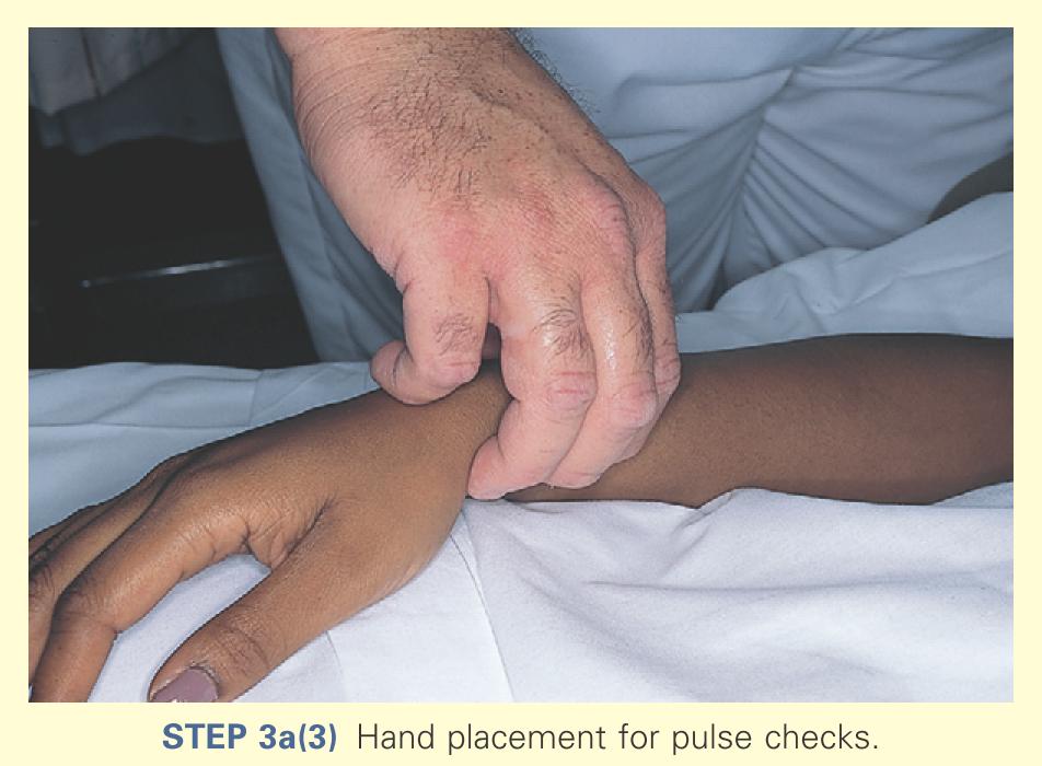 Hand placement for pulse checks