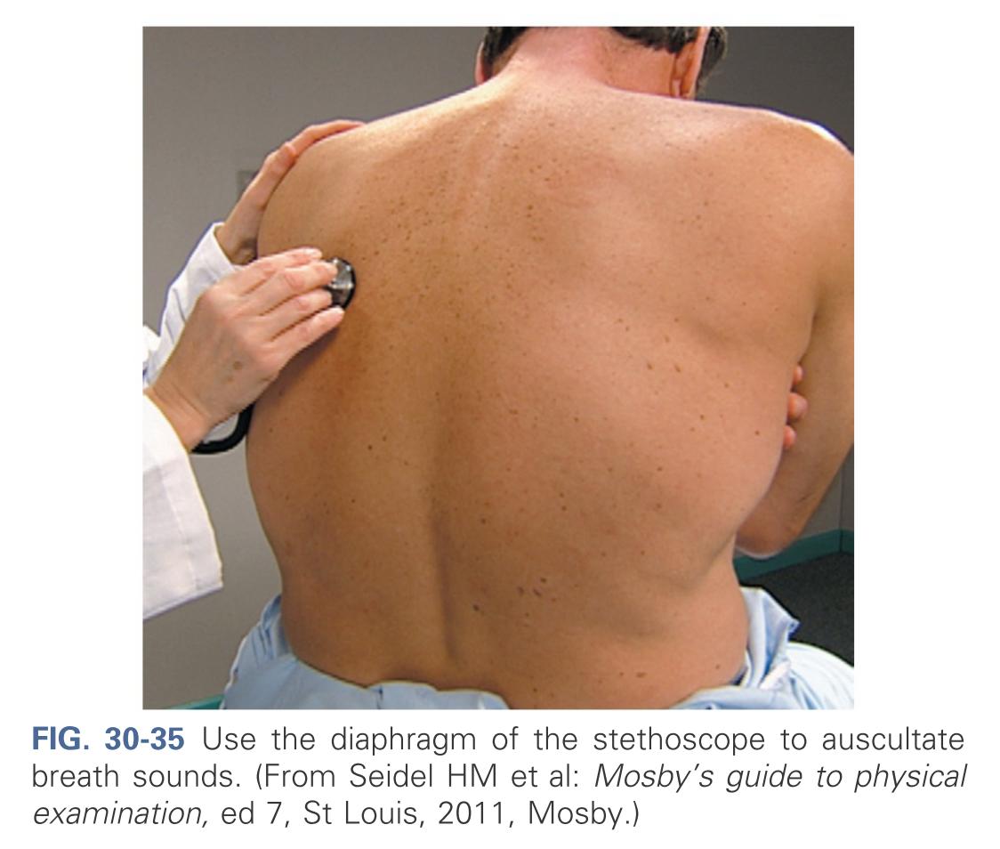 Use of the diaphragm of the stethoscope