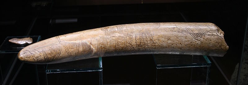 Engraved mammoth tusk