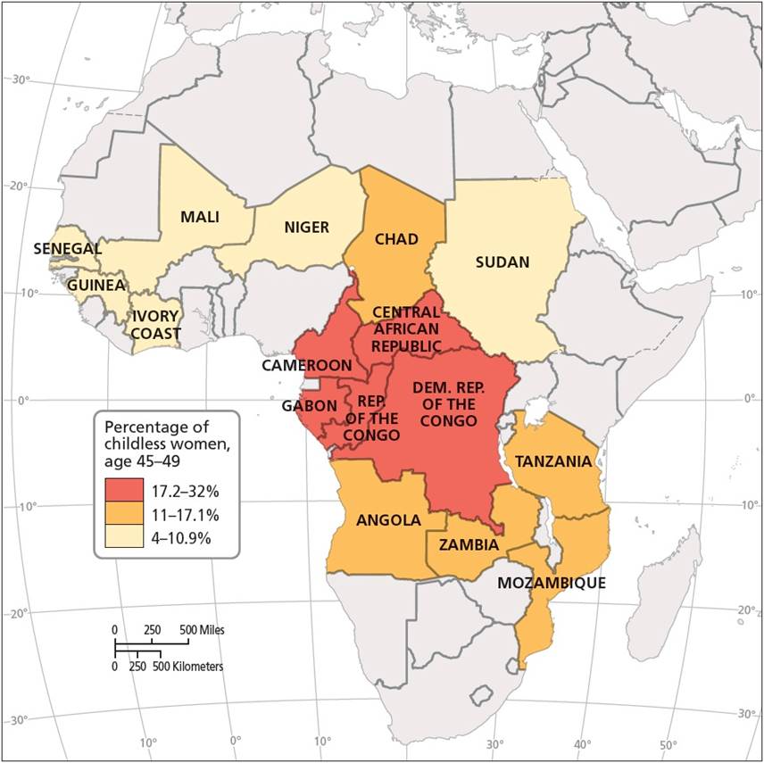 The “Infertility Belt”  In certain countries in Central Africa, infertility rates are as high as 30%