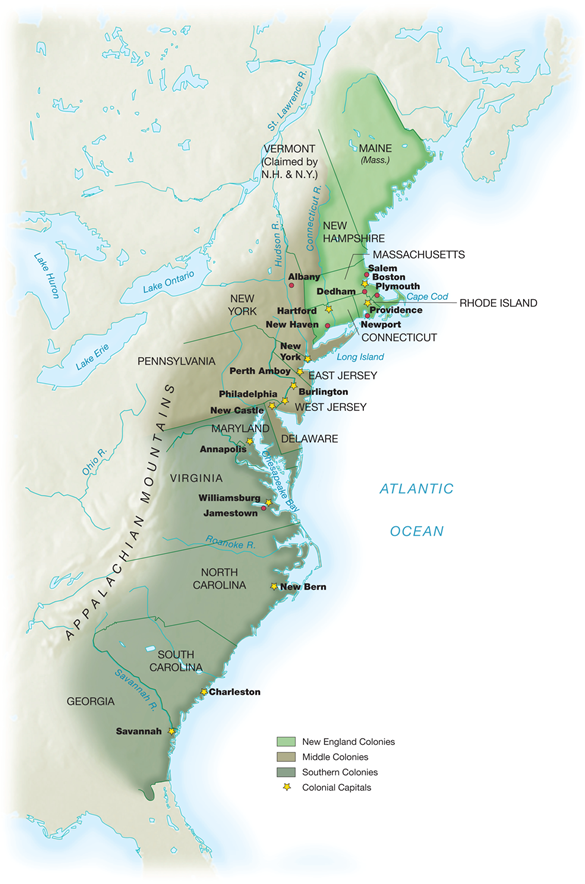 English Colonies on the Atlantic Seaboard 