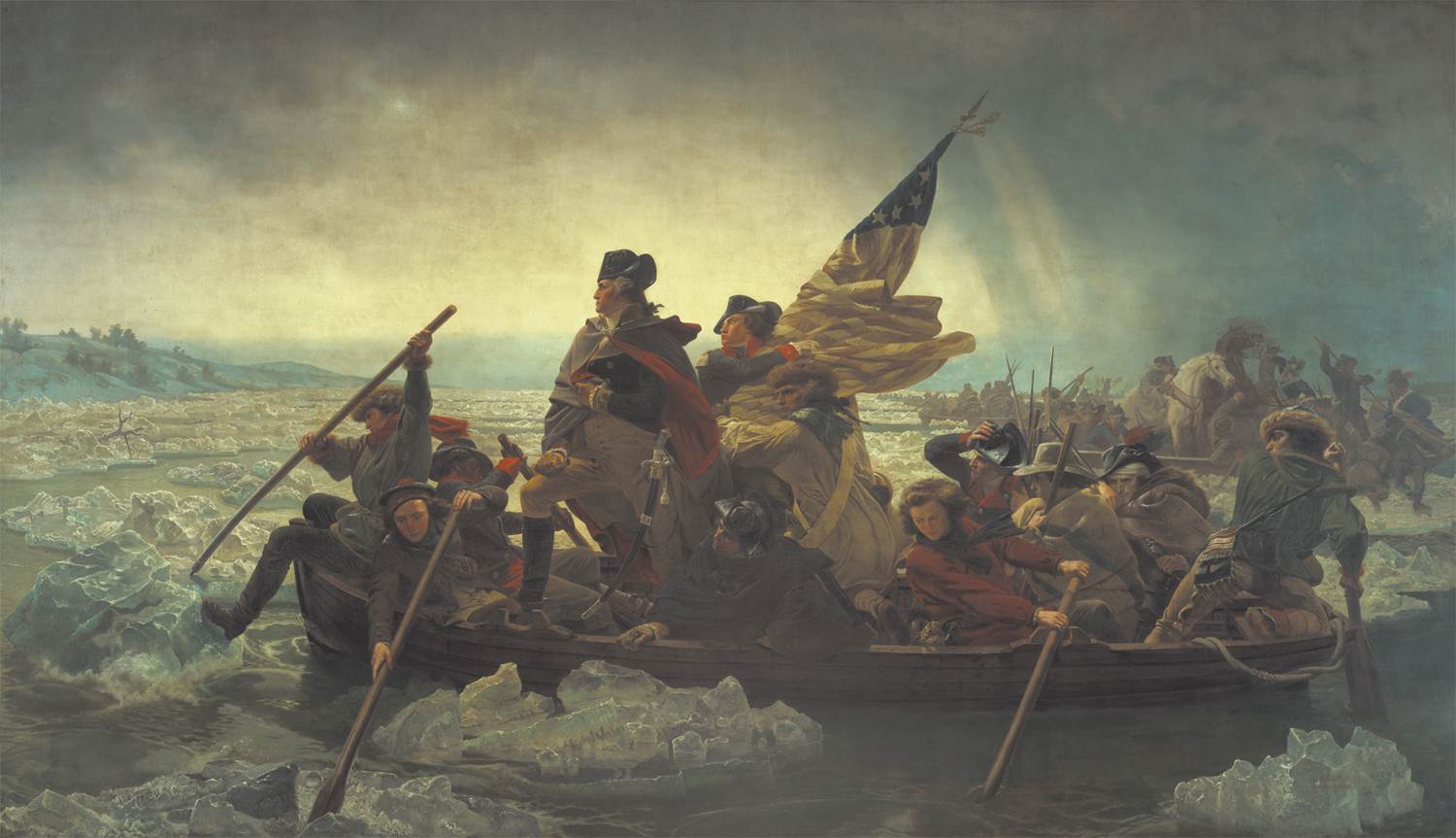Emanuel Leutze’s Washington Crossing the Delaware (1851) is riddled with historical inaccuracies, mo