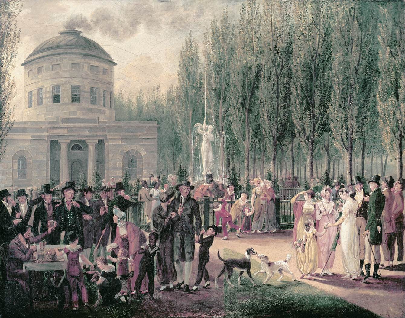 John Lewis Krimmel’s painting of the Fourth of July in Centre Square Philadelphia (1812) shows the d