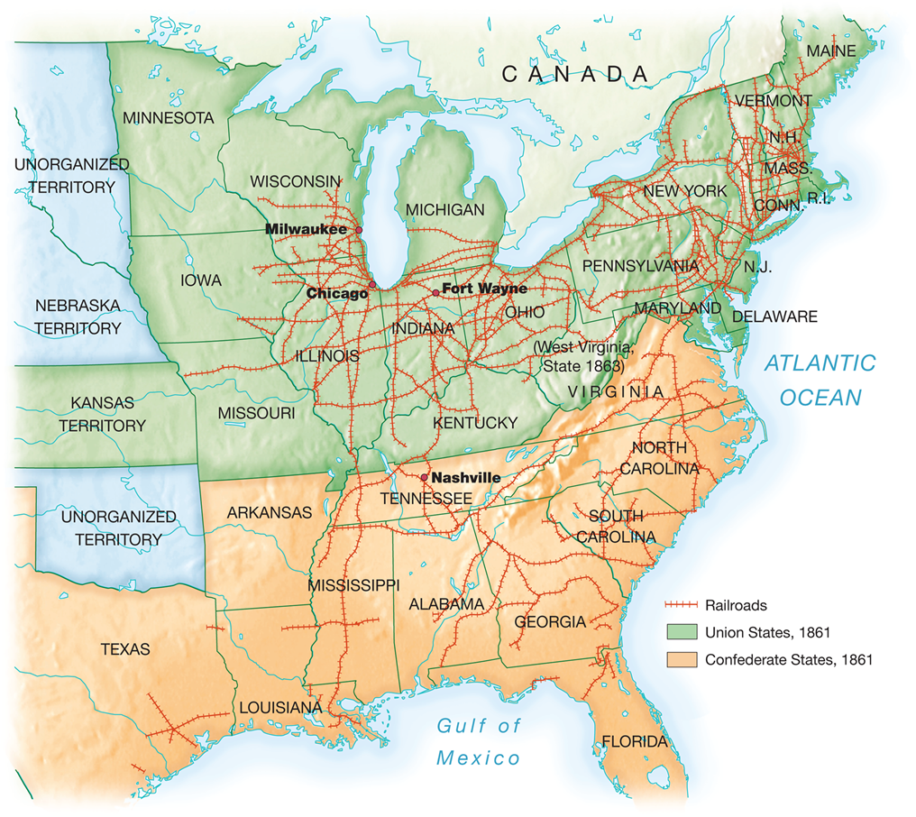 Major trunk lines carrying long-distance traffic crisscrossed the area east of the Mississippi. The 