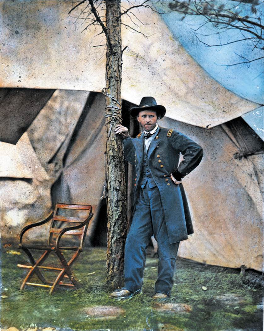 Ulysses S. Grant poses at City Point, Virginia, during the siege of Petersburg.