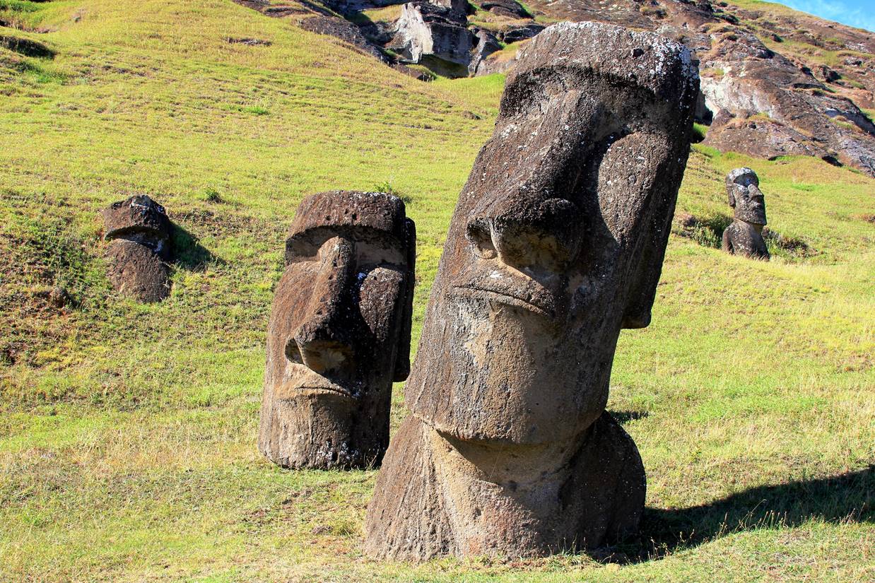 These monolithic figures from Easter Island suggest the contemplative nature of philosophy, which ca