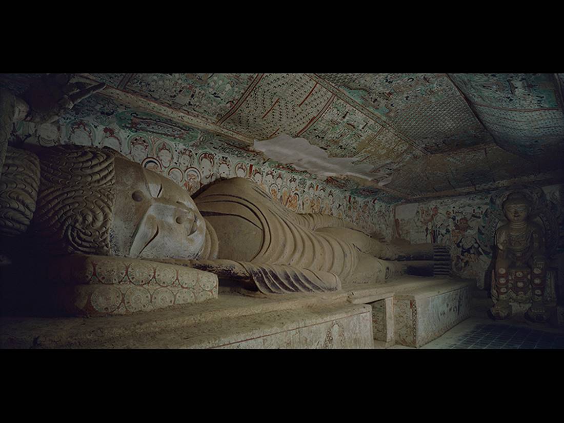 Reclining Buddha, Mogao Caves, Cave 148, Dunhuang, China.